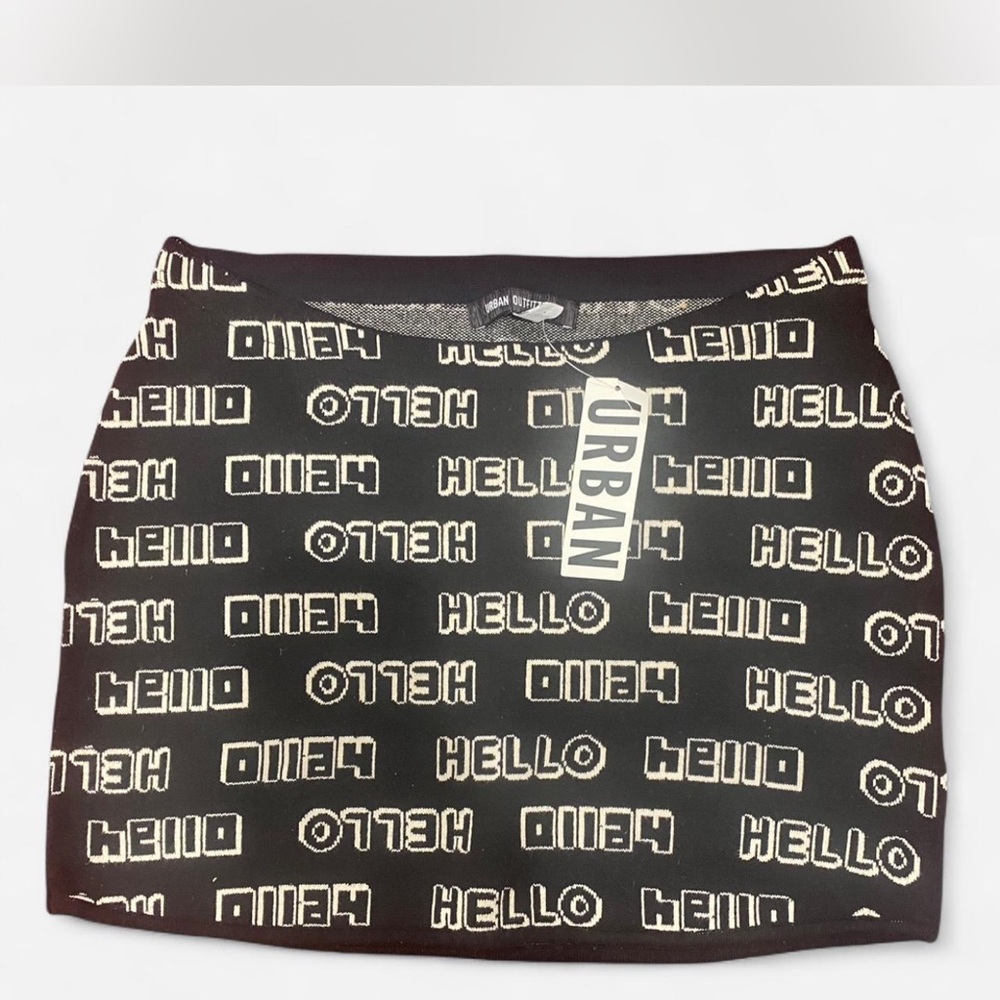 Urban Outfitters Black Skirt with White Text